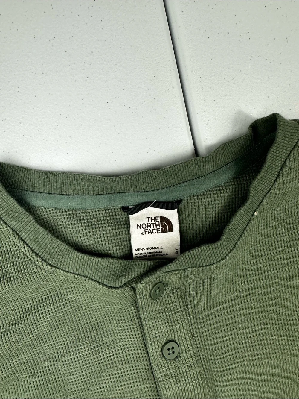 The North Face Men's Olive Green Henley Long-Sleeve Shirt
